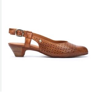 Pikolinos Brown Leather Laser Cut Slingback Elba Sandals Size 39